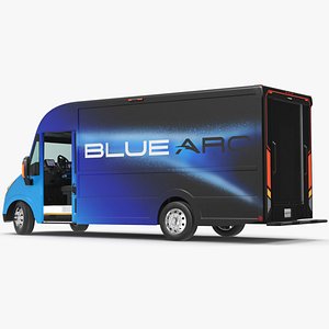 Blue Arc Electric Delivery Van Rigged for Cinema 4D 3D