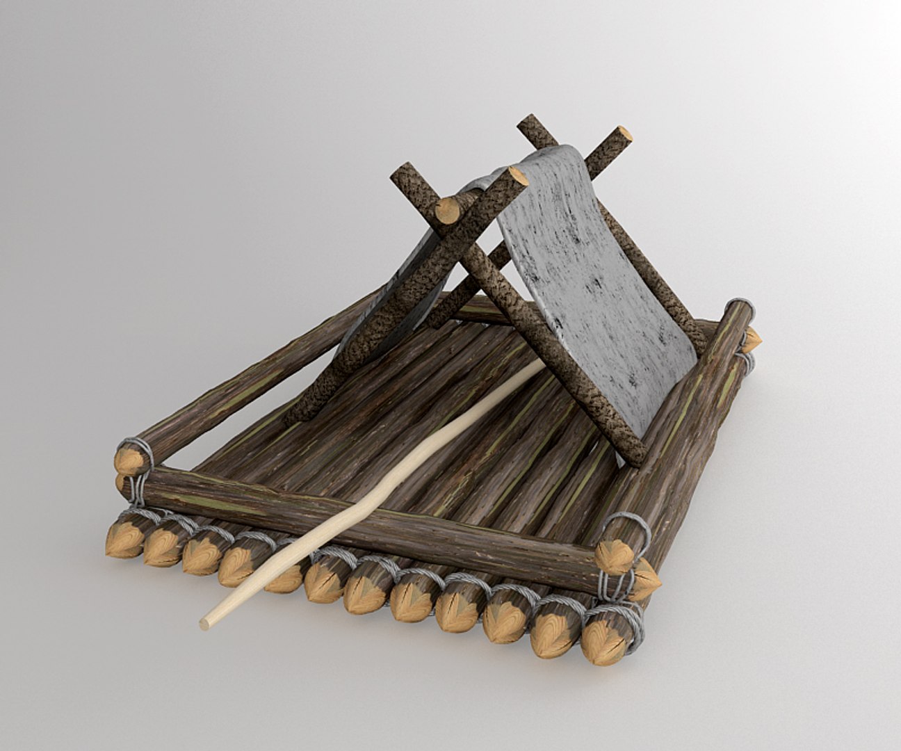 3d raft boat model