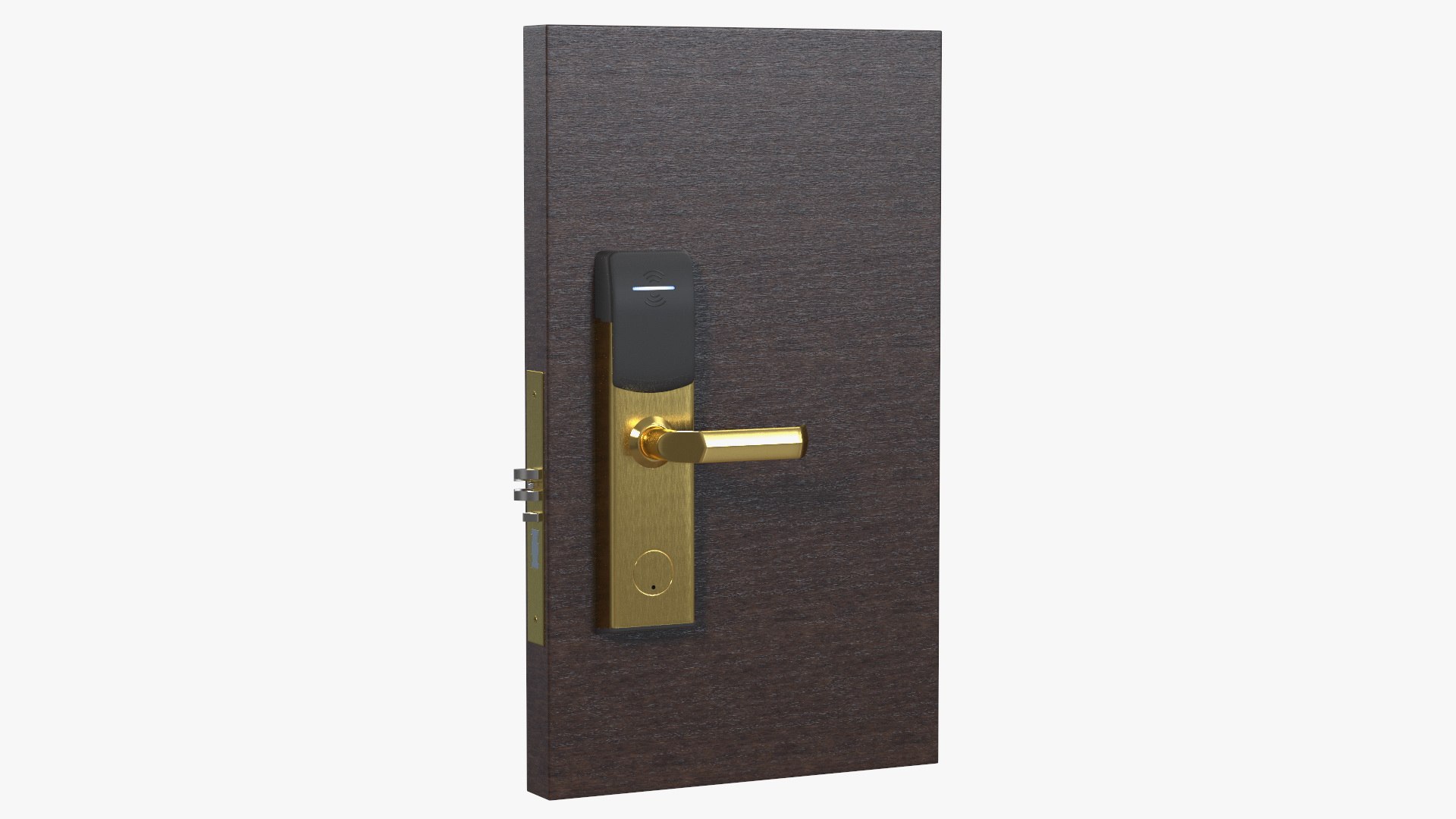 Smart RFID Hotel Door Lock Gold 3D model preview