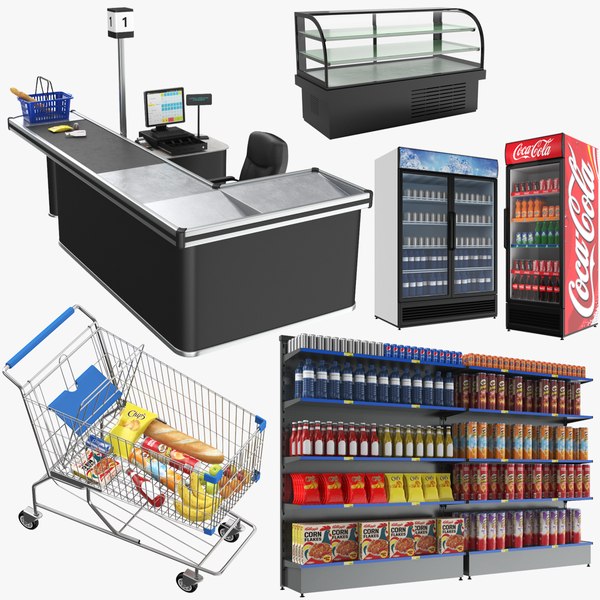 3D real supermarket