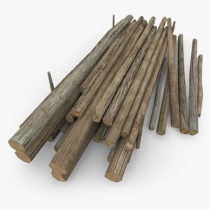 wooden log pile 3d max
