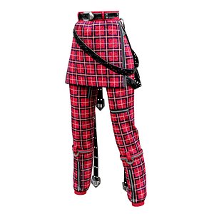 3D model Skirt Pants Punk Style