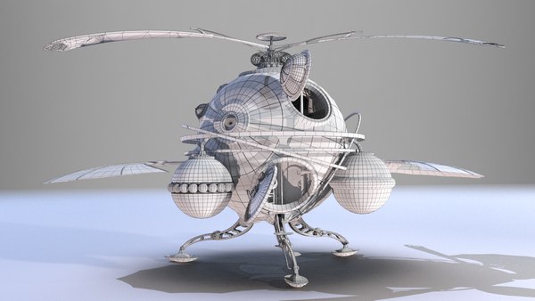 Steampunk steam helicopter 3D model - TurboSquid 1201269