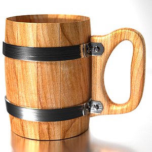 wooden beer mug 3D