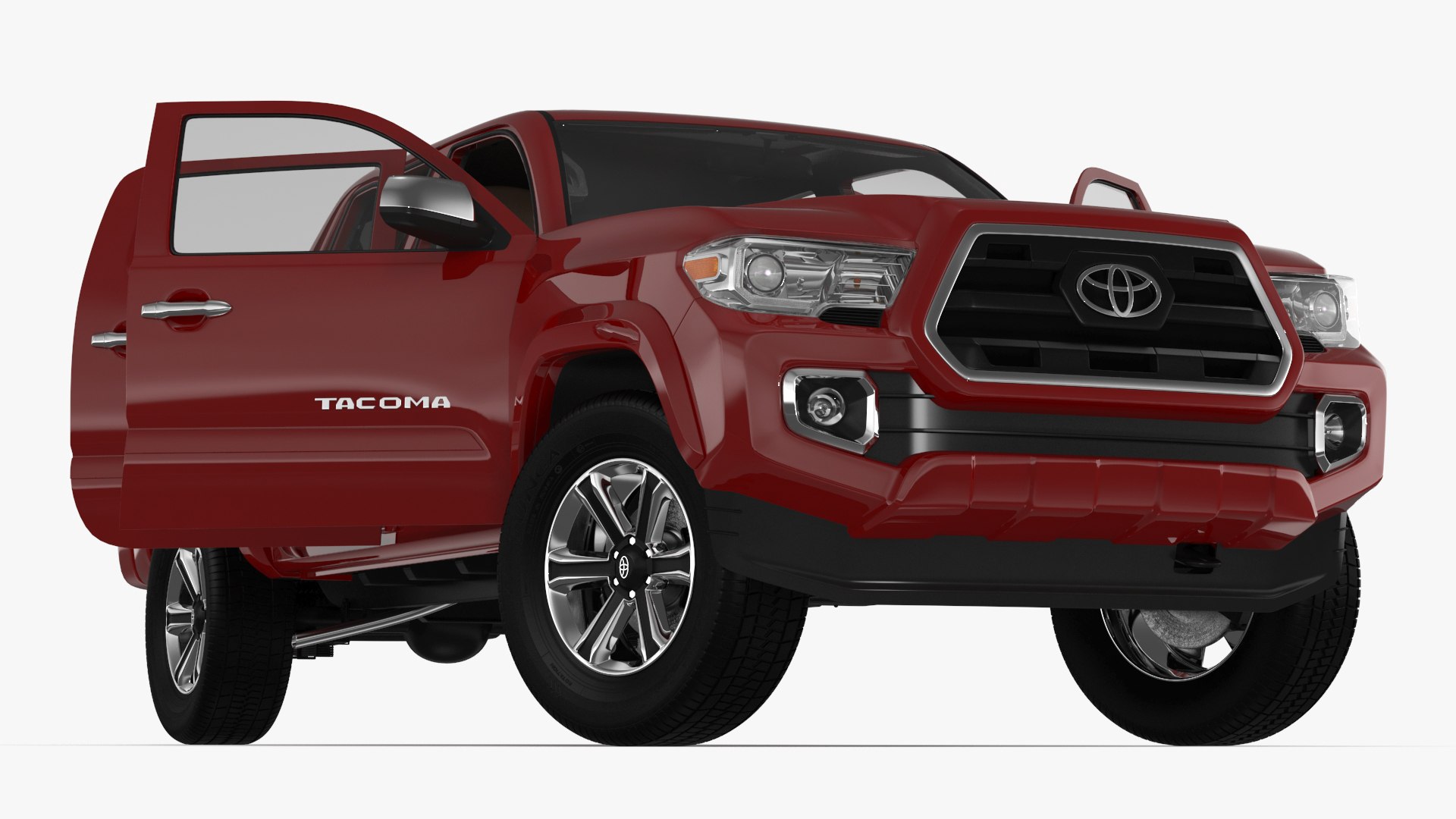 Toyota Tacoma Pickup Rigged for Cinema 4D 3D model preview