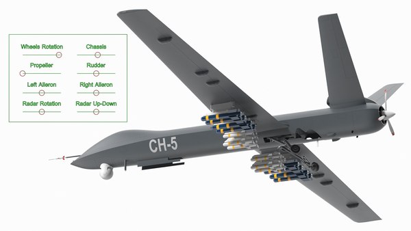 CH-5 Rainbow UAV Armed Rigged 3D model - TurboSquid 1942210