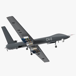 CH-5 Rainbow UAV Armed Rigged 3D model