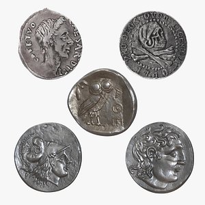 3D Silver Ancient Coins Collection 2 model