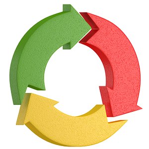 Triple Circular Arrows Symbol 01