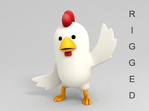 chicken character cartoon rigged 3D
