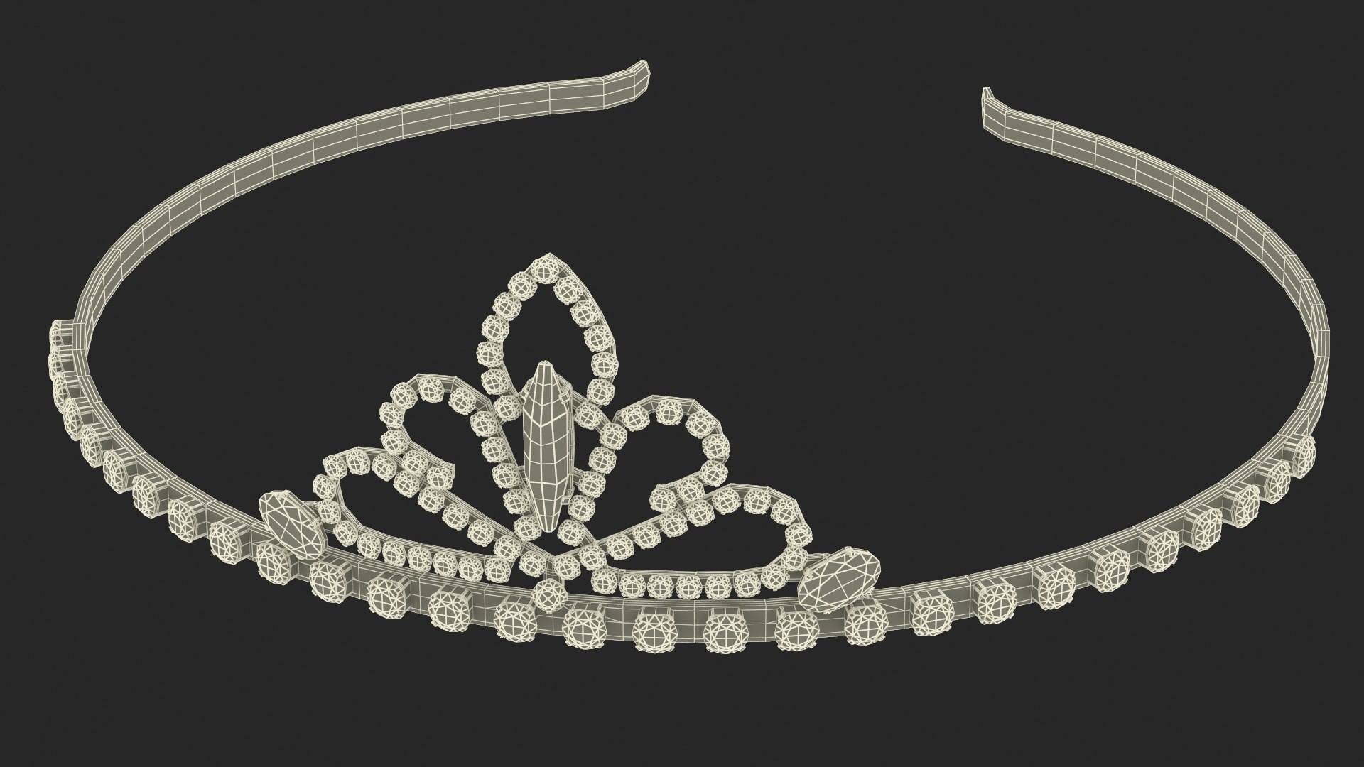 3D Model Jeweled Tiara Headband - TurboSquid 2284563