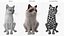 3D Ragdoll Cat Sitting Pose Fur for Cinema 4D