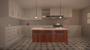 3D kitchen kitchenware chair model
