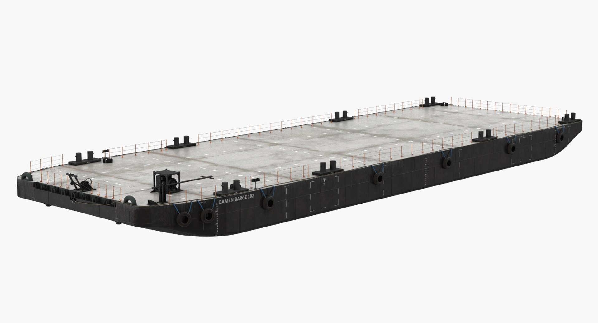 Pontoon Barge 3D model preview