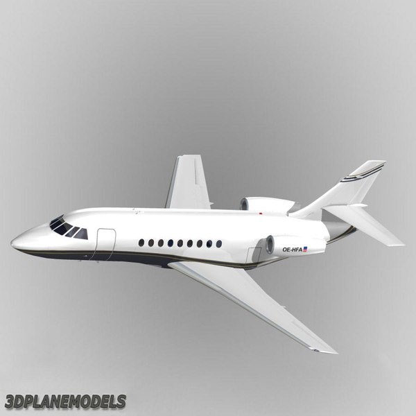 3d dassault falcon business jet model