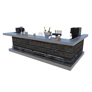 Industrial Bar Table 3D model