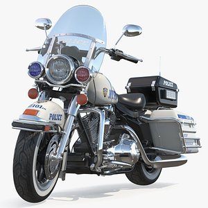 US NYPD Motorcycle Road King Rigged 3D model