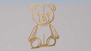 3D Teddy Bear Gold