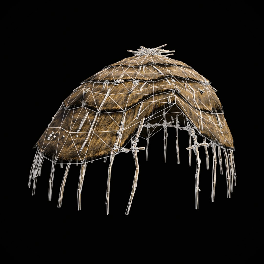 3D PRIMITIVE AFRICAN PRIMAL HUT SHELTER HOUSE COTTAGE COLLECTION model https://p.turbosquid.com/ts-thumb/V9/7w50Sd/AM/african_hut_008_wireframe/png/1683920199/1920x1080/fit_q87/166c3a5e4570c4a781c083891c86977a87941d57/african_hut_008_wireframe.jpg