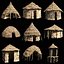 PRIMITIVE AFRICAN PRIMAL HUT SHELTER HOUSE COTTAGE COLLECTION