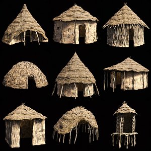 PRIMITIVE AFRICAN PRIMAL HUT SHELTER HOUSE COTTAGE COLLECTION