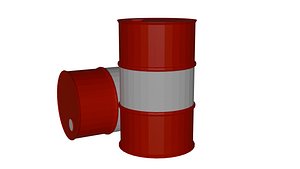 Industrial Metal Barrel 3D Model Low Poly Game Ready Customizable Texture PBR Ready
