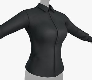 3D Female Black Shirt Style 1 model