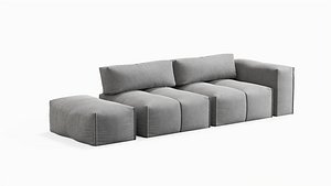 Divani Casa Platte Modern Grey Fabric Modular Sectional Sofa
