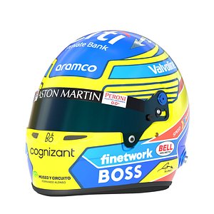 F1 Fernando Alonso Helmet 2024 3D model