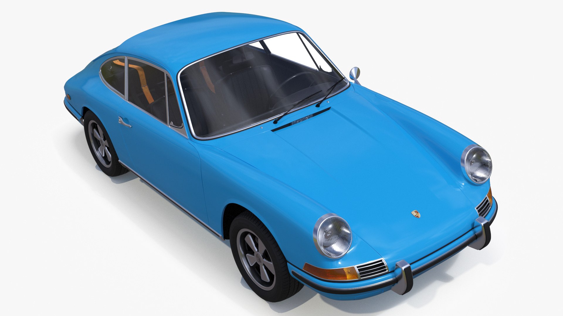 Porsche 911 1968 Blue 3D model preview