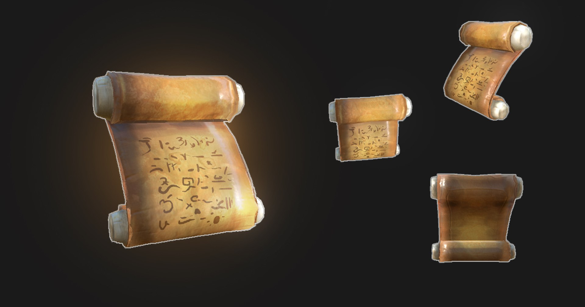 Low-poly Ancient Scroll 3D Model - TurboSquid 1405967