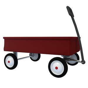 3D Red Wagon