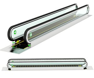 3D Modern Airport Moving Walkway And Horizontal Travelator Set
