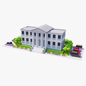 Cartoon Town Hall model
