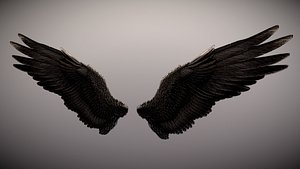 Low Poly Dark Angel Wings