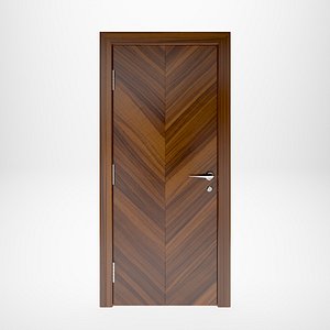 wooden door interior 3D