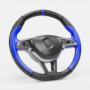 3D model Blue Cover Steering Wheel