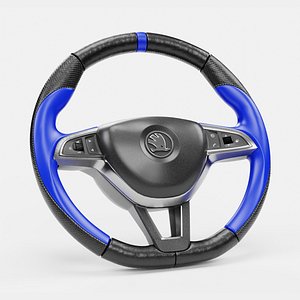 Blue Cover Steering Wheel