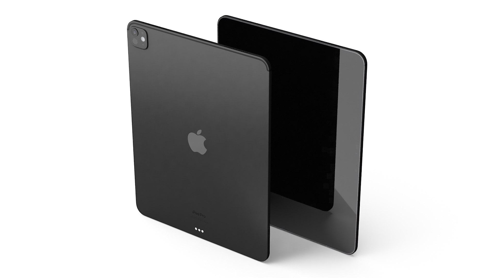 IPad Pro 2024 13 Inch Black Switched Off 3D model preview