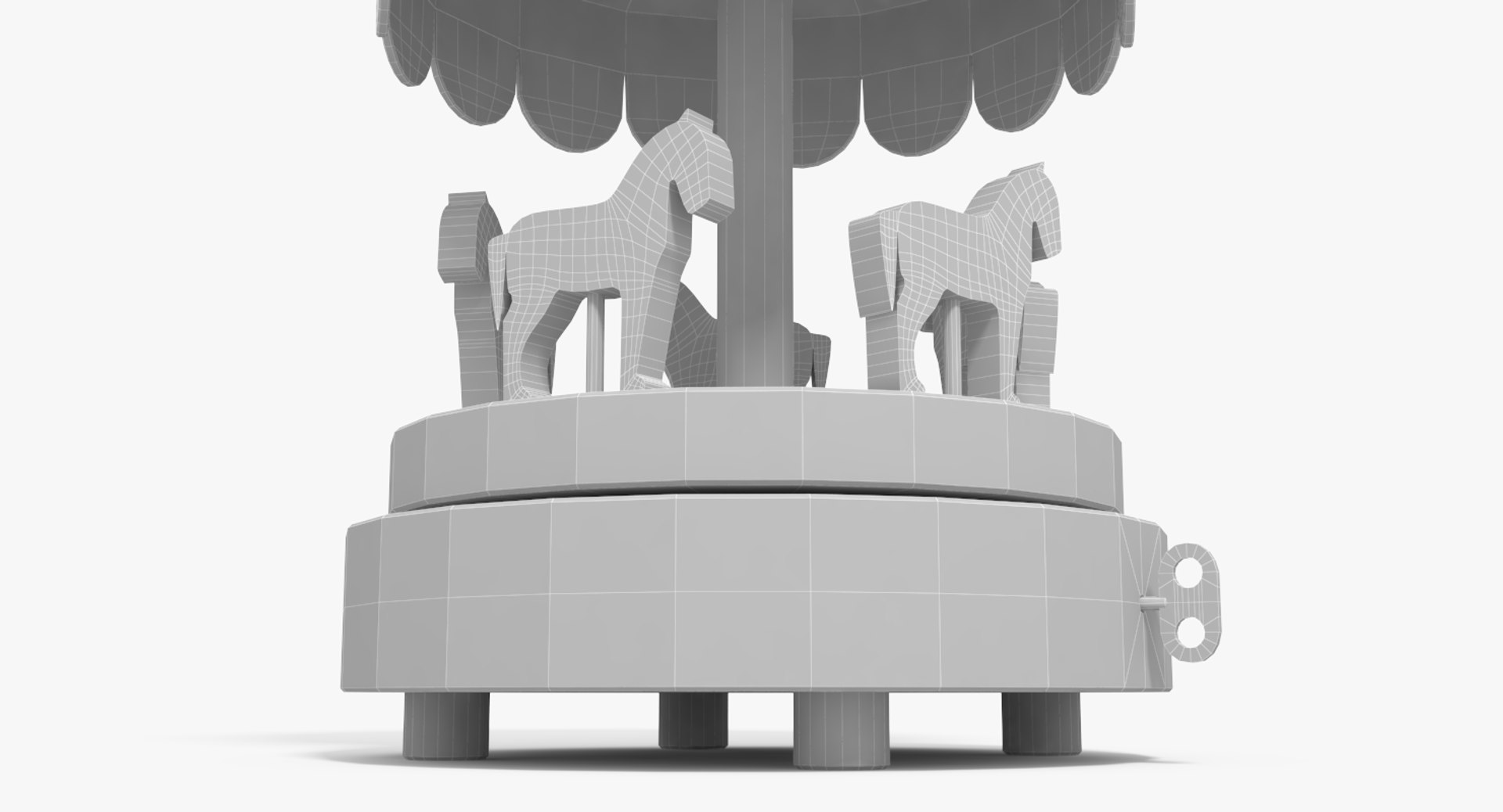 Wooden Carousel Toy 3d Max