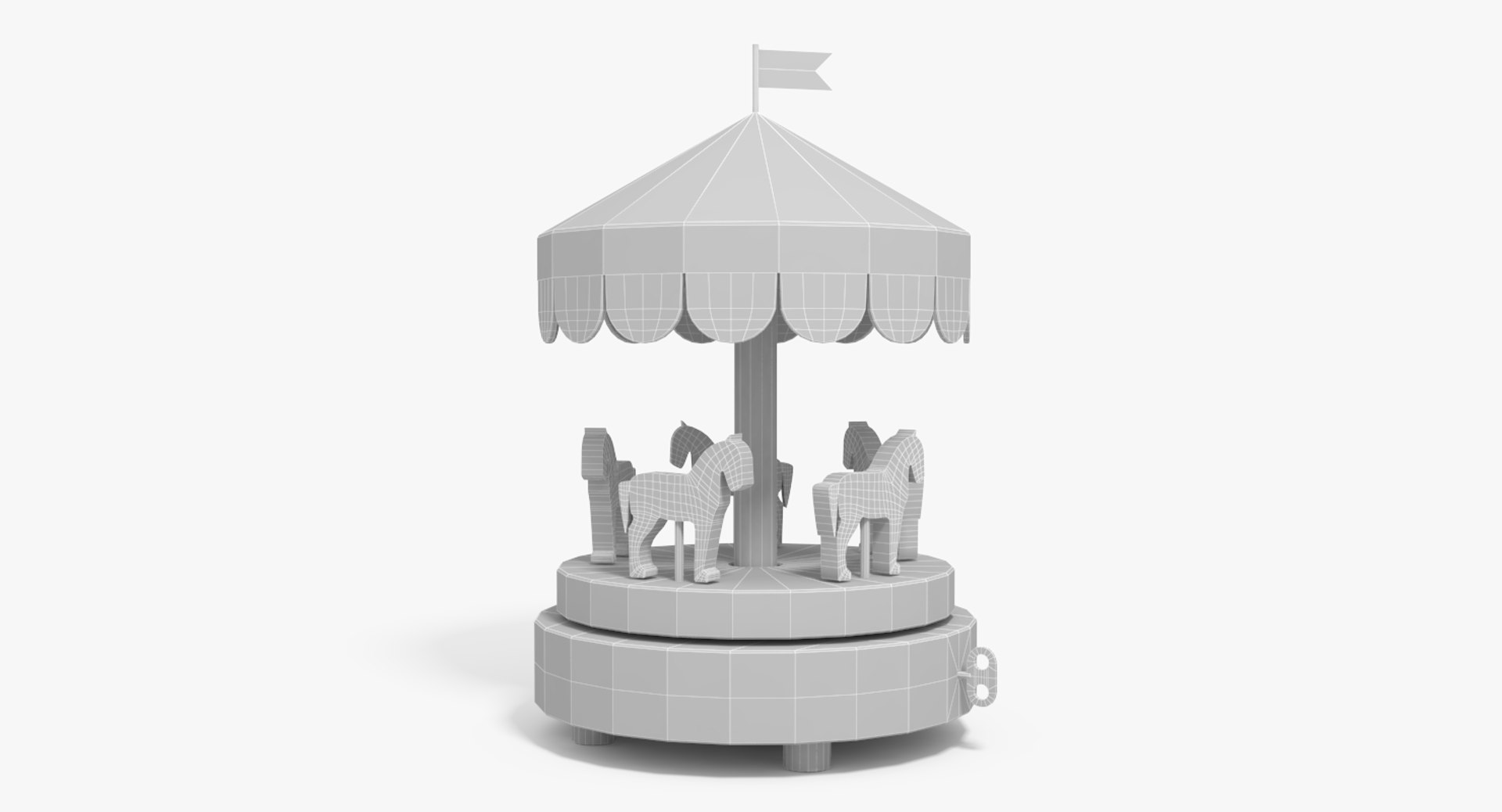 Wooden Carousel Toy 3d Max