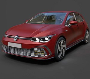 Volkswagen Golf 8 GTI Hot Hatch - High-Poly 3D Model