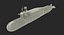 3D military submarine 3 model