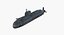 3D military submarine 3 model