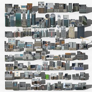 81 Low Poly Buildings Low-poly 3D model