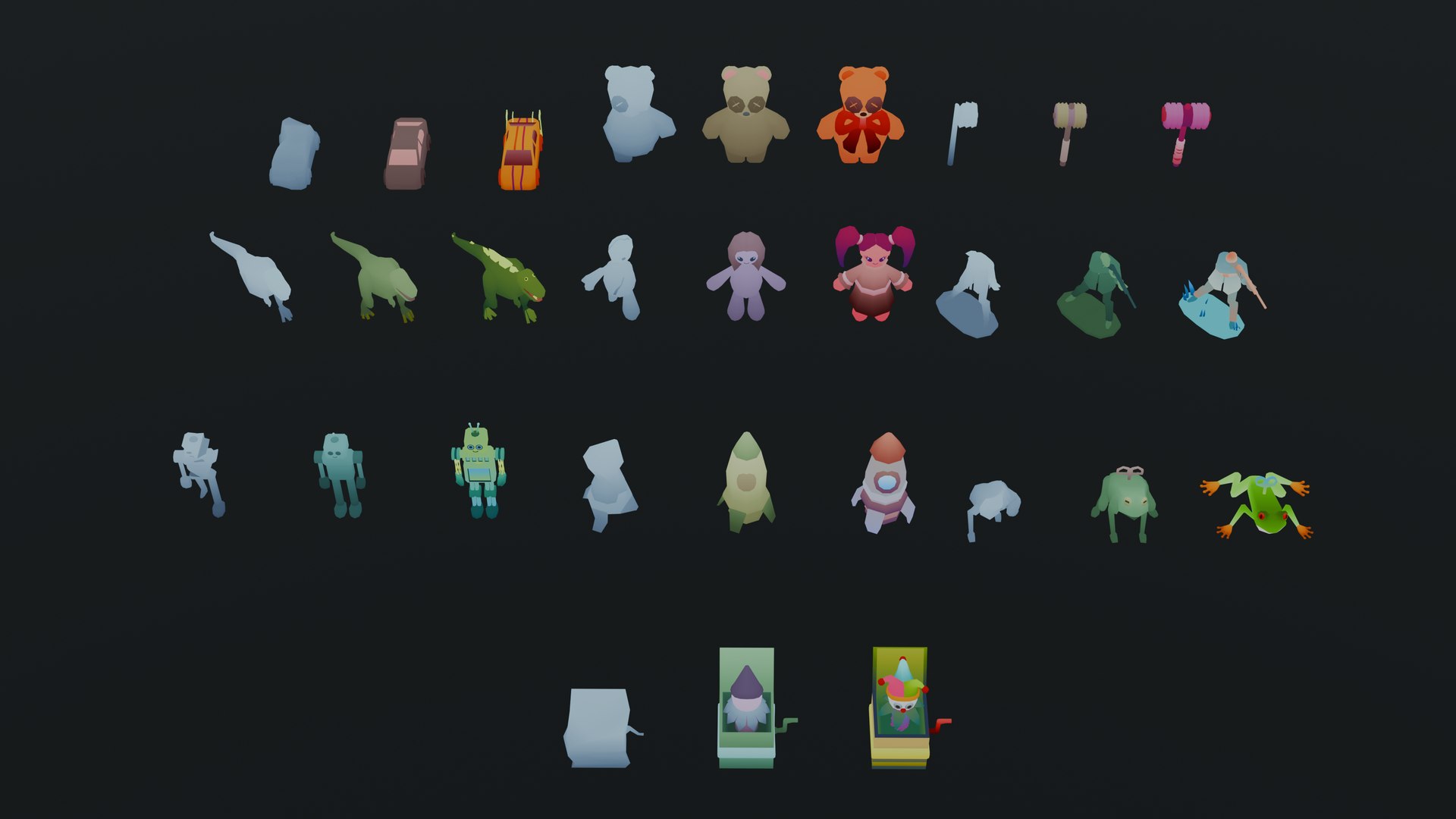 3D Low Poly Game Ready Toys Pack https://p.turbosquid.com/ts-thumb/V9/uvzFSC/9m/toysrender4/png/1787409931/1920x1080/fit_q87/f2202160d4c41c905725423f0e86f303aabbd82c/toysrender4.jpg