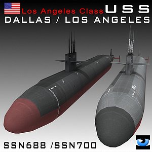 Los Angeles class USS DALLAS (SSN700) & LOS ANGELES (SSN688) Submarine collection 2 model
