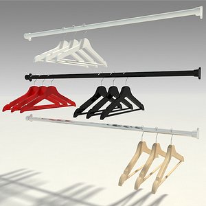 3D hangers wood model