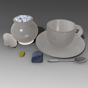 3d 3ds tea set