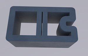 3D cinder block brick concrete